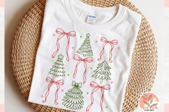 Preppy Christmas Tree coquette Png, Christmas Coquette Bow Product Image 5