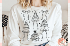 Preppy Christmas Tree coquette Png, Christmas Coquette Bow Product Image 3