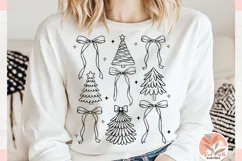 Preppy Christmas Tree coquette Png, Christmas Coquette Bow Product Image 3