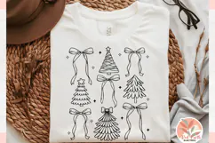 Preppy Christmas Tree coquette Png, Christmas Coquette Bow Product Image 4