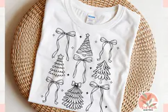 Preppy Christmas Tree coquette Png, Christmas Coquette Bow Product Image 1