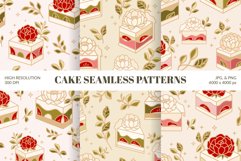 Vintage Strawberry Floral Cake Seamless Pattern Collection Product Image 1