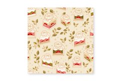 Vintage Strawberry Floral Cake Seamless Pattern Collection Product Image 3