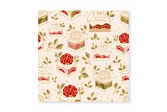 Vintage Strawberry Floral Cake Seamless Pattern Collection Product Image 4