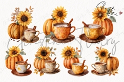 Fall Pumpkin and Coffee Clipart Bundle Product Image 6