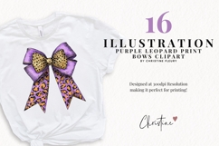 Purple Leopard Print Bows Clipart Bundle Product Image 2