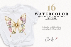Quilted Butterflies Clipart Bundle - 16 Elements Product Image 2