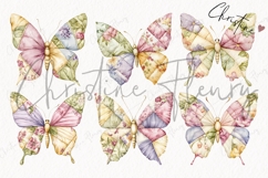 Quilted Butterflies Clipart Bundle - 16 Elements Product Image 5