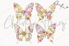 Quilted Butterflies Clipart Bundle - 16 Elements Product Image 6