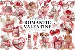 Romantic Valentine Clipart Bundle - 81 Elements Product Image 1