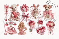 Romantic Valentine Clipart Bundle - 81 Elements Product Image 7