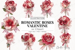 Romantic Valentine Roses Clipart Bundle Product Image 1