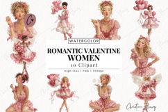 Romantic Valentine Women Clipart Bundle Product Image 1