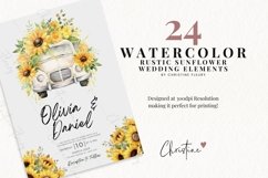 Rustic Watercolor Sunflower Wedding Product Image 2