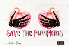 Save the Pumpkins PNG, Breast Cancer Awareness Sublimation Product Image 1