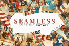 Seamless American Cowgirl Digital Paper Product Image 1