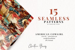 Seamless American Cowgirl Digital Paper Product Image 2