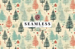 Seamless Vintage Festive Trees Background Product Image 1