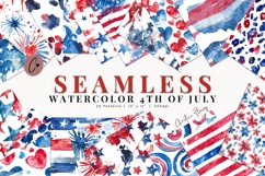 Seamless Watercolor 4th Of July Digital Paper Product Image 1