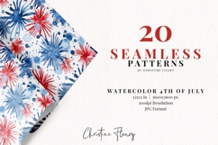 Seamless Watercolor 4th Of July Digital Paper Product Image 2