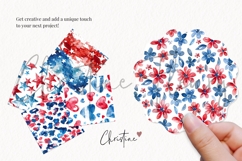 Seamless Watercolor 4th Of July Digital Paper Product Image 3