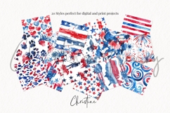 Seamless Watercolor 4th Of July Digital Paper Product Image 4