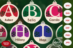 A to Z Serif Alphabet Christmas Ornament SVG Degital File Product Image 1