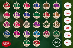 A to Z Serif Alphabet Christmas Ornament SVG Degital File Product Image 2
