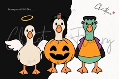 Hand Drawn Spooky Goose Clipart Bundle | Halloween PNG SVG Product Image 3