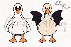 Hand Drawn Spooky Goose Clipart Bundle | Halloween PNG SVG Product Image 4