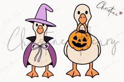 Hand Drawn Spooky Goose Clipart Bundle | Halloween PNG SVG Product Image 5