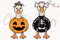 Hand Drawn Spooky Goose Clipart Bundle | Halloween PNG SVG Product Image 6