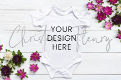 floral Baby Bodysuit Mockup - Spring Mockup Product Image 3