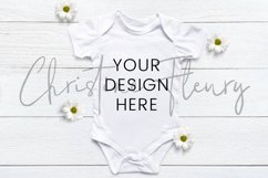 Daisy Flatlay Baby Bodysuit Mockup - Spring Mockup Product Image 2