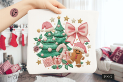 Coquette Embroidery Christmas PNG Product Image 1
