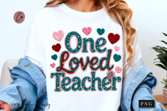 Valentines One Loved Teacher PNG Latch Hook Yarn Product Image 1