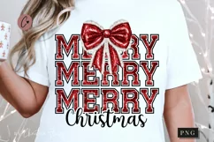 Coquette Merry Christmas PNG | Christmas Glitter PNG Product Image 1