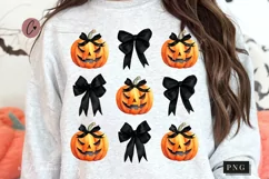 Orange Halloween Coquette Bows PNG | Halloween PNG Product Image 1