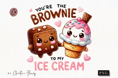 Brownie To My Ice Cream Funny Valentine Png Product Image 1