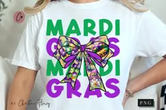 Mardi Gras Coquette Bow PNG, Mardi Gras PNG Product Image 1