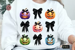 Rainbow Halloween Coquette Bows PNG | Halloween PNG Product Image 1