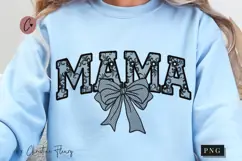 Black Lace Mama Coquette Bow PNG, Mama PNG Product Image 1