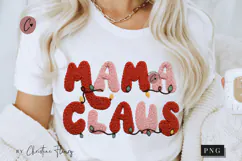 Faux Yarn Retro Mama Claus Christmas PNG Product Image 1