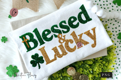 Rhinestone Blessed &amp; Lucky PNG | St Patrick's Day Png Product Image 1