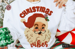 Faux Yarn Retro Santa Christmas PNG Product Image 1