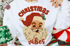Faux Yarn Retro Santa Christmas PNG Product Image 1