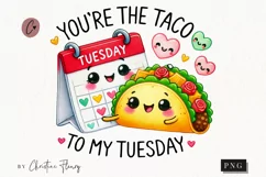 Taco To My Tuesday Funny Valentine Png Product Image 1