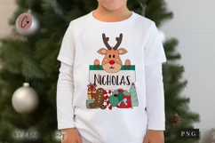 Reindeer Christmas Name Holder PNG | Christmas Sublimation Product Image 2
