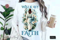 Easter Walk By Faith PNG, Christian PNG Product Image 1