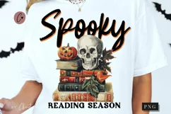 Vintage Spooky Reading Season PNG | Halloween PNG Product Image 1